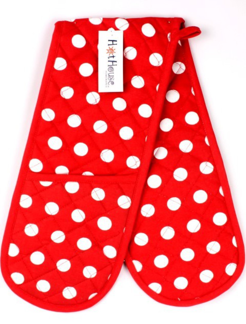 Oven glove double mitt red  Spots Code:DM-SPOT/RED image 0
